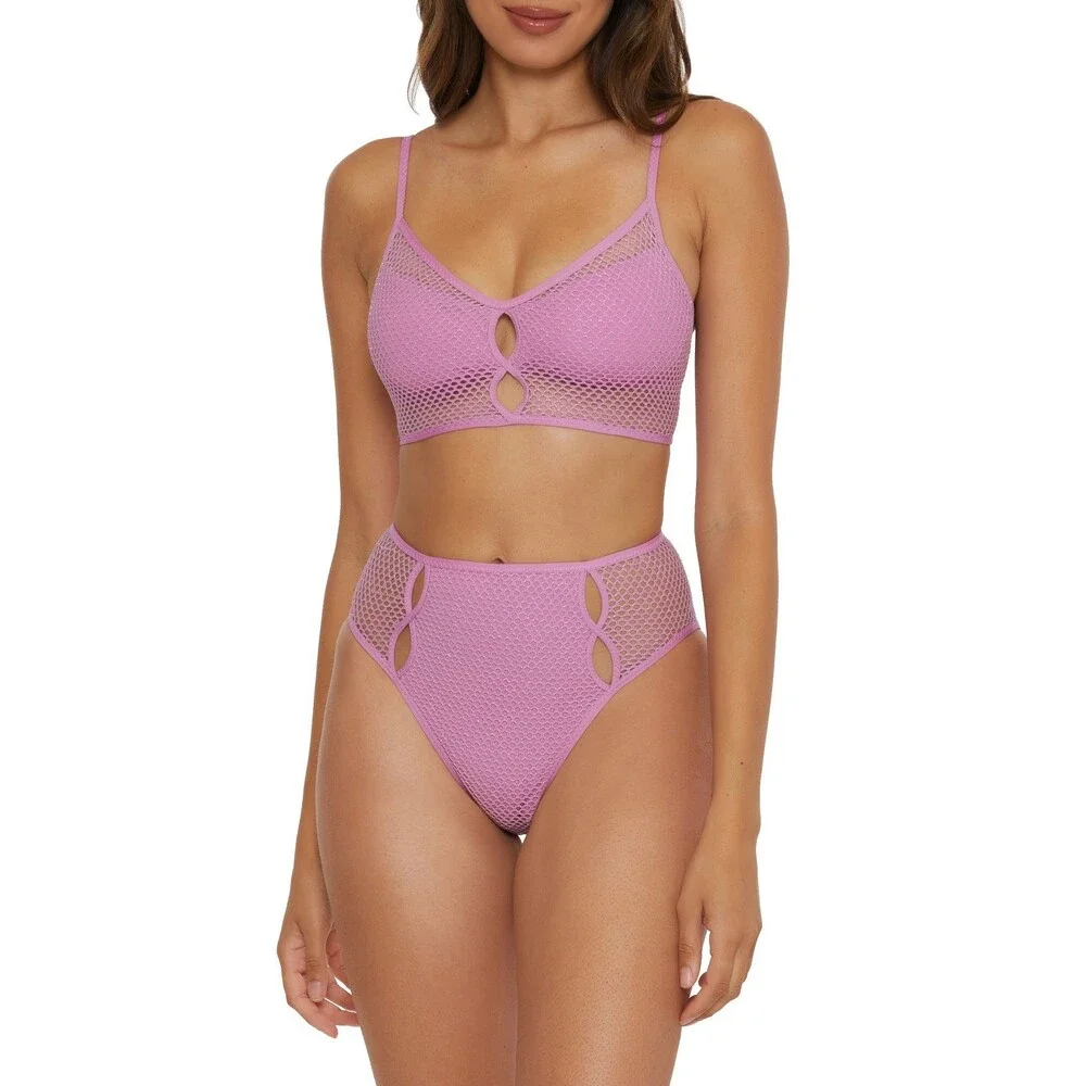 Becca Network Cami Bikini Top Women Small Malva Criss-Cross Tie Swimwear DSGL628 - Picture 8 of 12